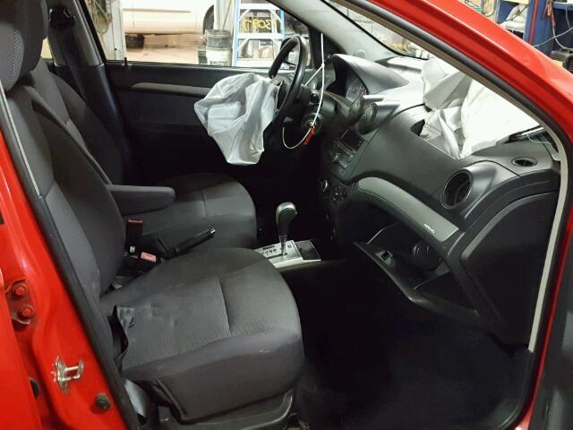 KL1TD56EX9B299314 - 2009 CHEVROLET AVEO LS RED photo 5