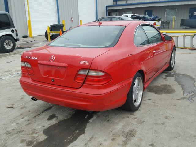 WDBLJ65G52F198429 - 2002 MERCEDES-BENZ CLK RED photo 4