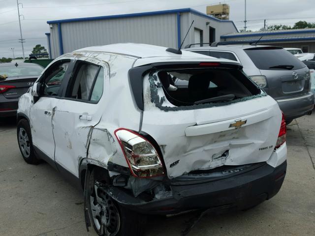 3GNCJKSBXGL272564 - 2016 CHEVROLET TRAX LS WHITE photo 3