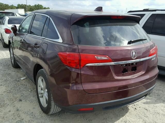 5J8TB3H55FL007589 - 2015 ACURA RDX TECHNO MAROON photo 3