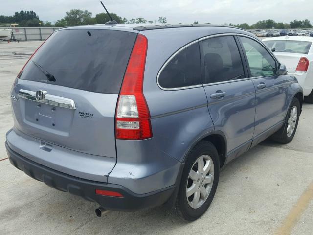 JHLRE48748C038894 - 2008 HONDA CR-V EXL BLUE photo 4