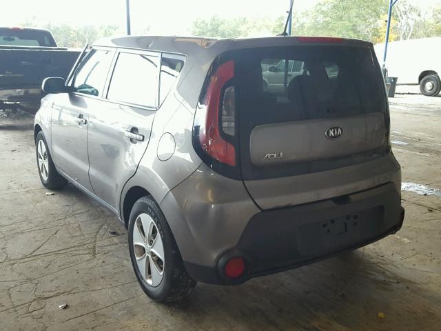 KNDJN2A20F7171736 - 2015 KIA SOUL GRAY photo 3