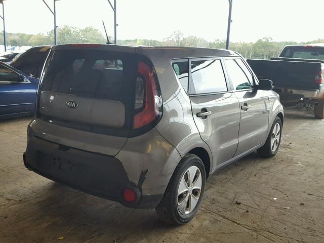 KNDJN2A20F7171736 - 2015 KIA SOUL GRAY photo 4