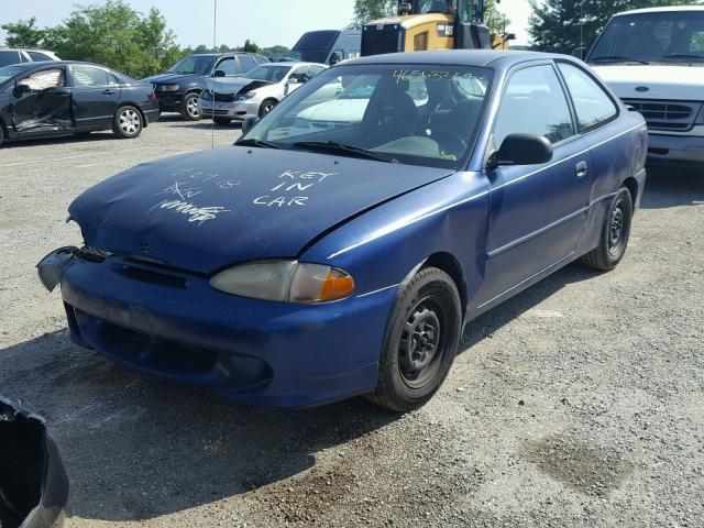 KMHVD14N6SU074343 - 1995 HYUNDAI ACCENT BAS PURPLE photo 2