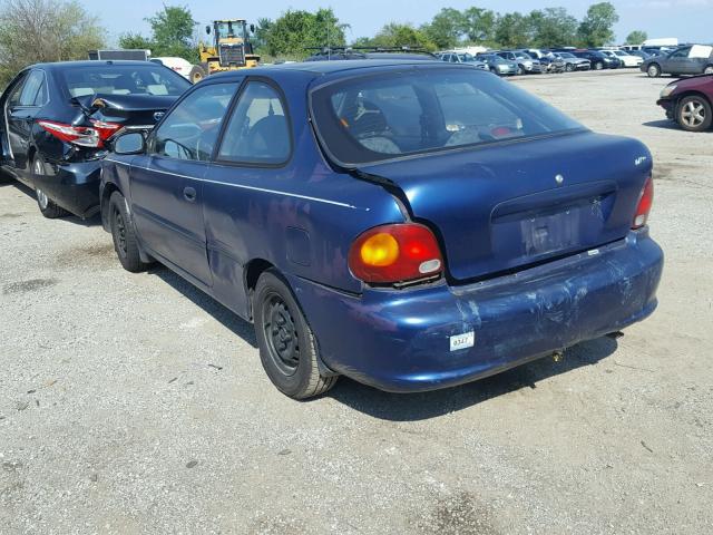 KMHVD14N6SU074343 - 1995 HYUNDAI ACCENT BAS PURPLE photo 3