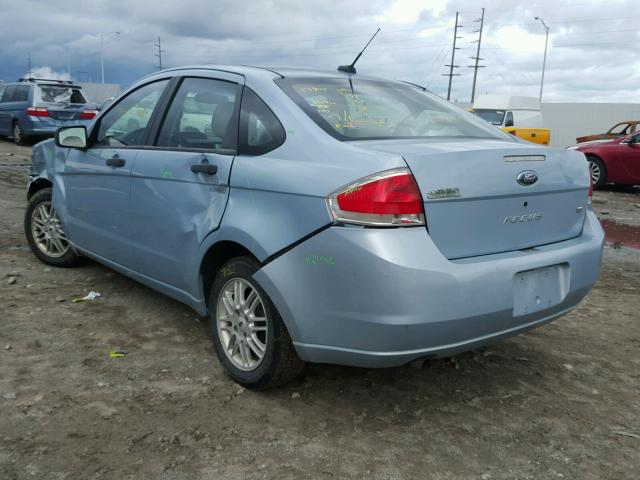 1FAHP35N29W179629 - 2009 FORD FOCUS SE BLUE photo 3