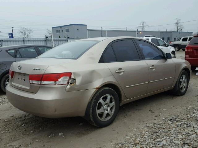 KMHET46C06A190581 - 2006 HYUNDAI SONATA GL TAN photo 4