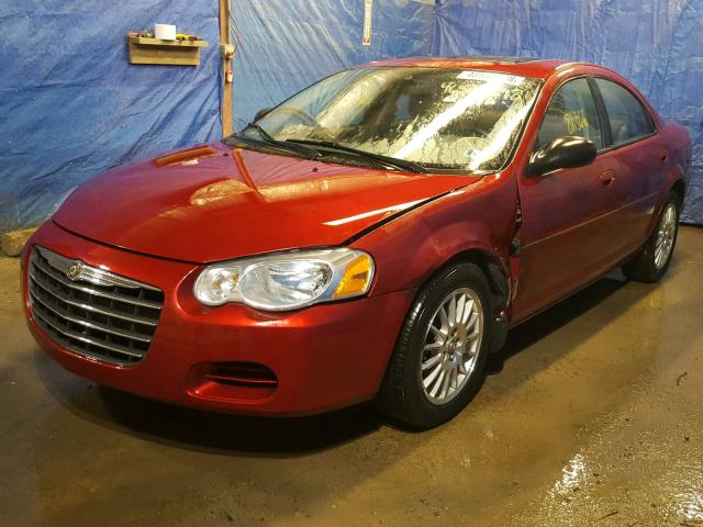 1C3EL56R14N409671 - 2004 CHRYSLER SEBRING LX RED photo 2