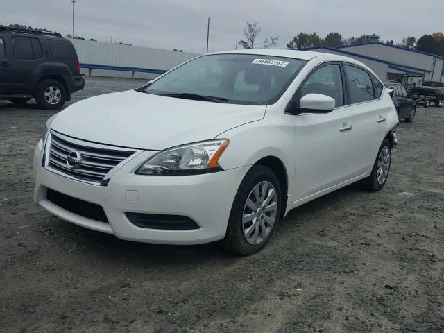 3N1AB7AP3EL676684 - 2014 NISSAN SENTRA S WHITE photo 2