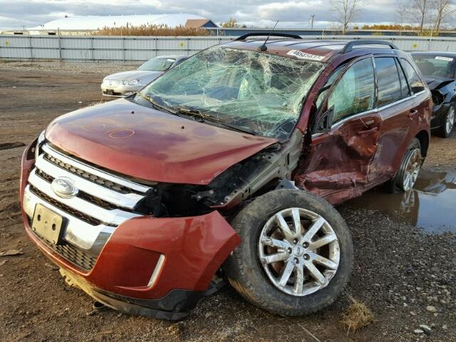 2FMDK4KC8EBA62774 - 2014 FORD EDGE LIMIT ORANGE photo 2