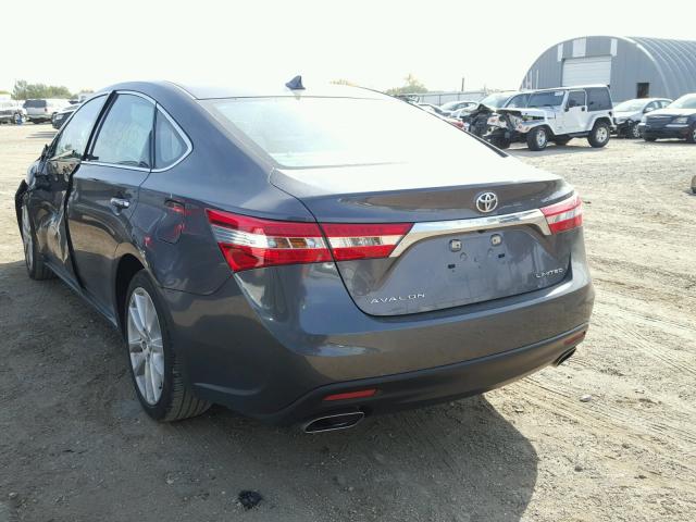 4T1BK1EBXFU183990 - 2015 TOYOTA AVALON XLE GRAY photo 3