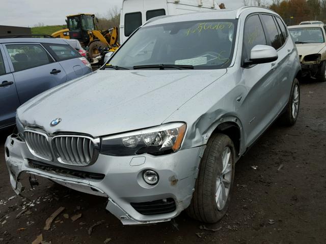 5UXWX9C55F0D46346 - 2015 BMW X3 XDRIVE2 SILVER photo 2