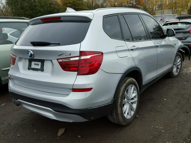 5UXWX9C55F0D46346 - 2015 BMW X3 XDRIVE2 SILVER photo 4