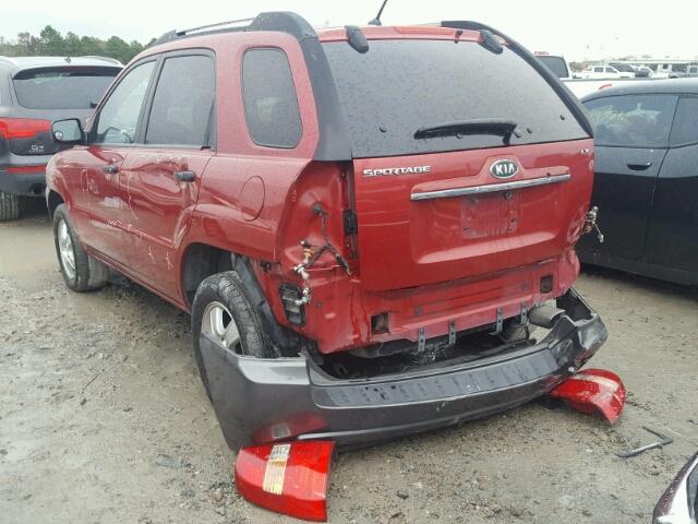 KNDJF724077422959 - 2007 KIA SPORTAGE L RED photo 3