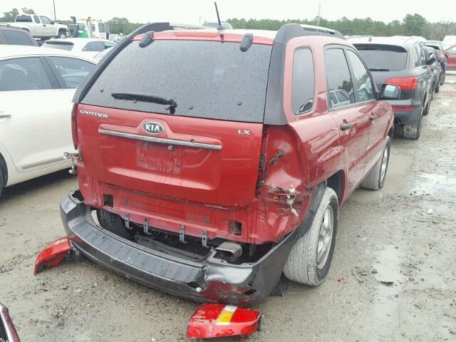 KNDJF724077422959 - 2007 KIA SPORTAGE L RED photo 4