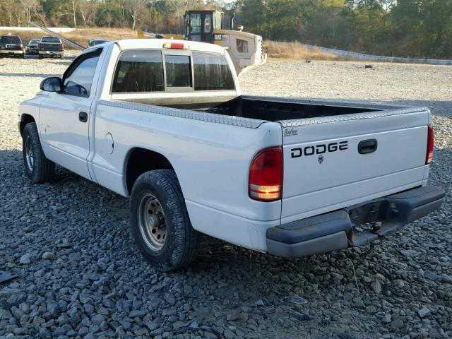 1B7FL26P0VS246446 - 1997 DODGE DAKOTA WHITE photo 3