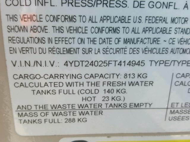 4YDT24025FT414945 - 2015 KEYSTONE PASSPORT TAN photo 10