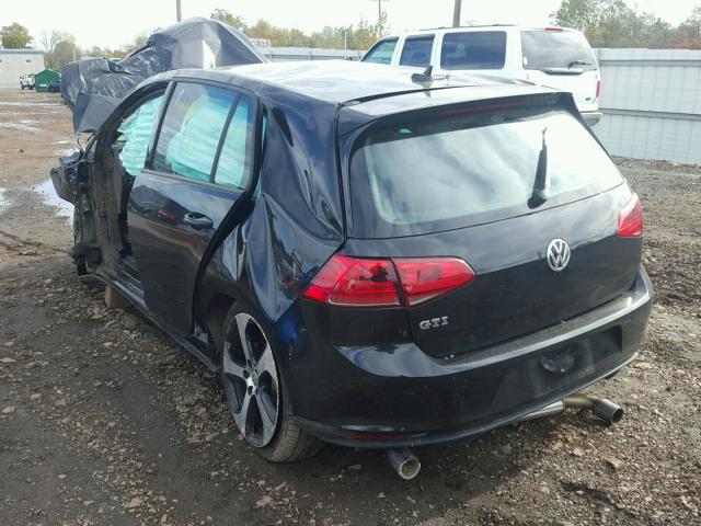 3VW5T7AU8GM069143 - 2016 VOLKSWAGEN GTI S/SE BLACK photo 3