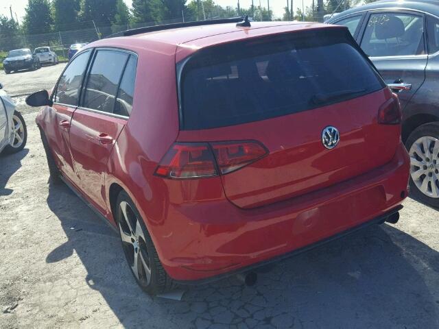 3VW4T7AU8FM004464 - 2015 VOLKSWAGEN GTI RED photo 3