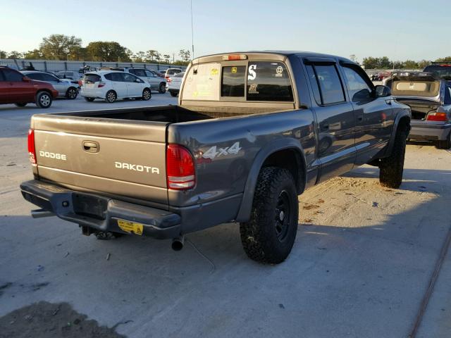 1D7HG38N14S622932 - 2004 DODGE DAKOTA QUA GRAY photo 4