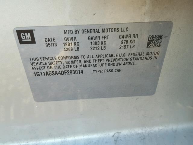 1G11A5SA4DF293014 - 2013 CHEVROLET MALIBU LS Qəhvəyi foto 10