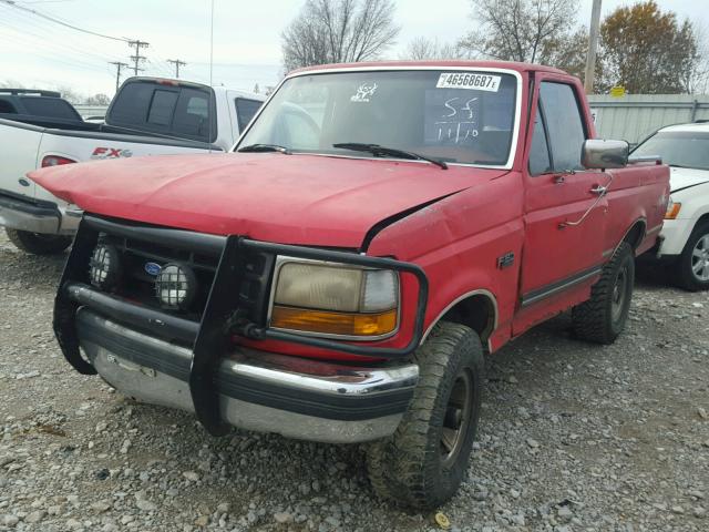 1FTEF14Y5NLA05789 - 1992 FORD F150 RED photo 2