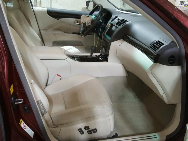 JTHCL46F595003711 - 2009 LEXUS LS 460 RED photo 5