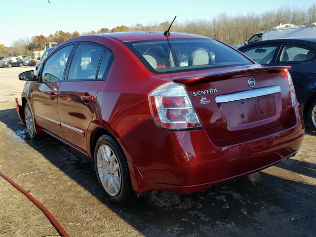 3N1AB6AP2BL648705 - 2011 NISSAN SENTRA RED photo 3