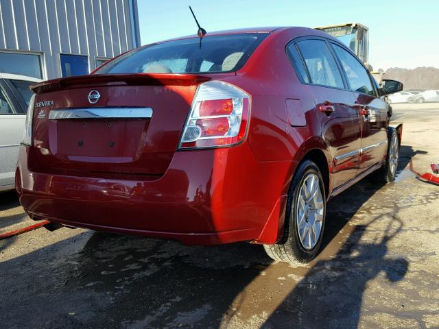 3N1AB6AP2BL648705 - 2011 NISSAN SENTRA RED photo 4