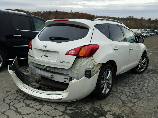 JN8AZ18W49W210057 - 2009 NISSAN MURANO S WHITE photo 4