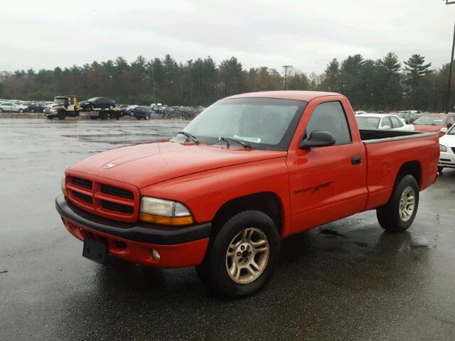 1B7FL26X51S343037 - 2001 DODGE DAKOTA RED photo 2