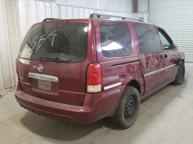 5GADV23L25D225168 - 2005 BUICK TERRAZA CX BURGUNDY photo 4