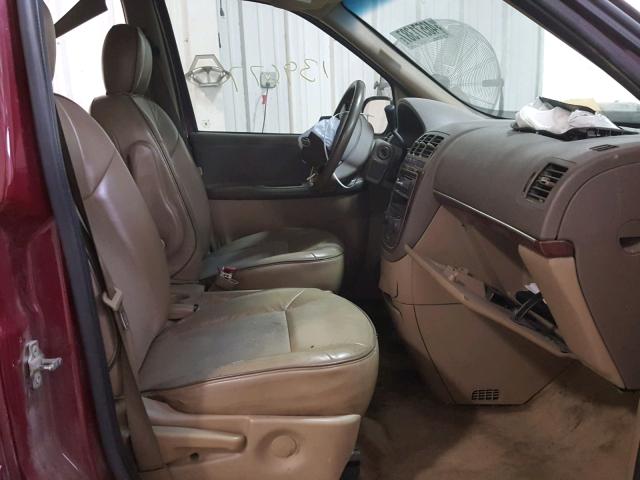 5GADV23L25D225168 - 2005 BUICK TERRAZA CX BURGUNDY photo 5