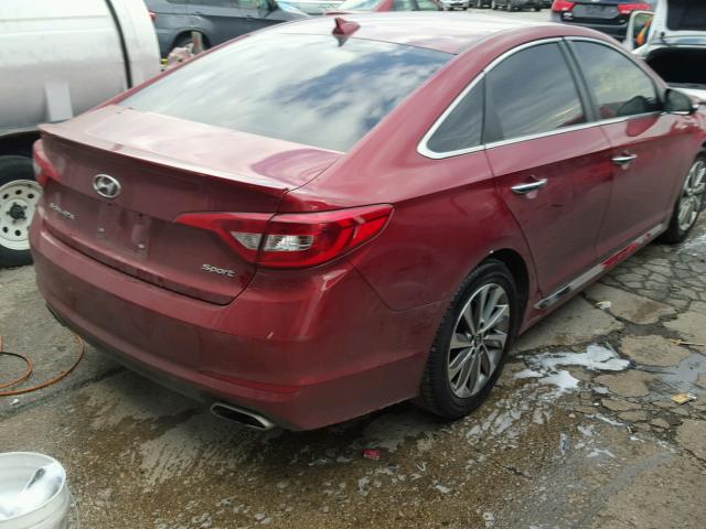 5NPE34AF0GH389758 - 2016 HYUNDAI SONATA SPO BURGUNDY photo 4