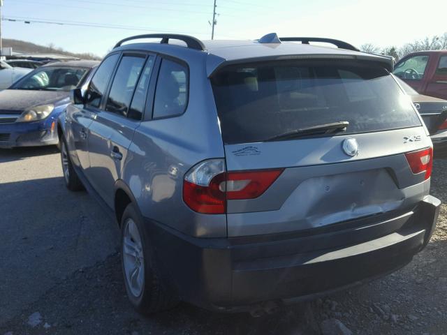 WBXPA93414WA66337 - 2004 BMW X3 GRAY photo 3