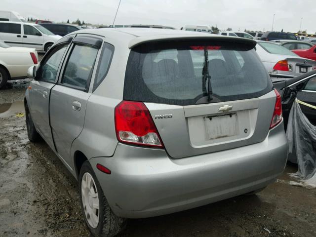 KL1TD62644B143346 - 2004 CHEVROLET AVEO SILVER photo 3