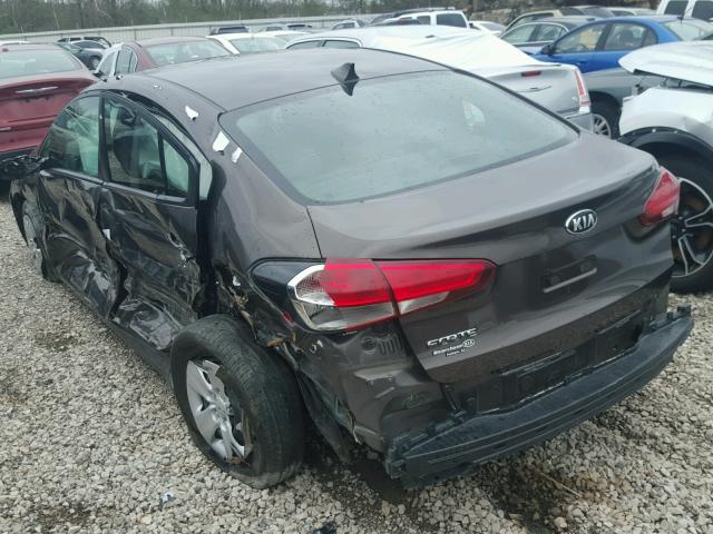 3KPFK4A77HE045544 - 2017 KIA FORTE LX BROWN photo 3