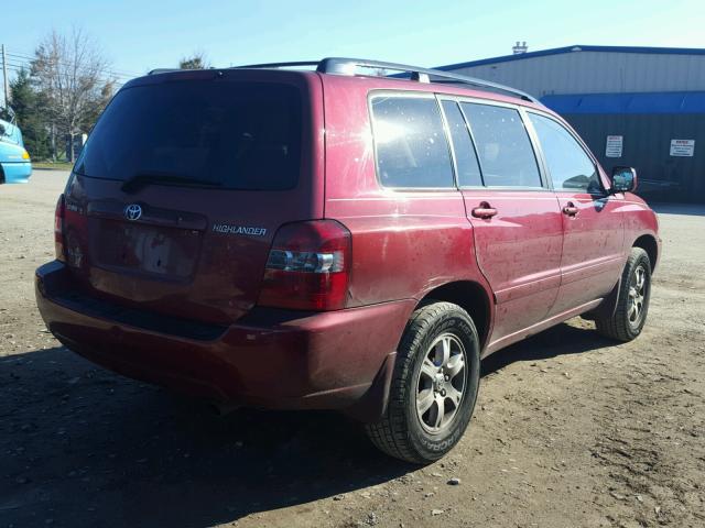 JTEEP21A940018518 - 2004 TOYOTA HIGHLANDER RED photo 4