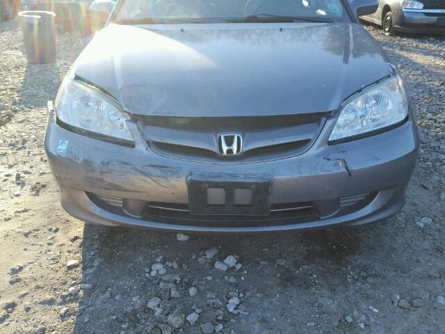 2HGES16655H001067 - 2005 HONDA CIVIC LX SILVER photo 9