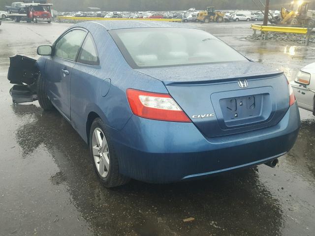 2HGFG12878H543935 - 2008 HONDA CIVIC EX BLUE photo 3