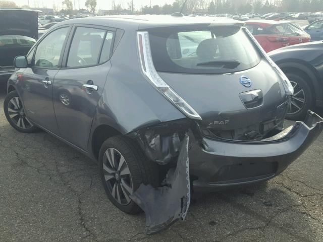 1N4AZ0CP4FC324469 - 2015 NISSAN LEAF S GRAY photo 3