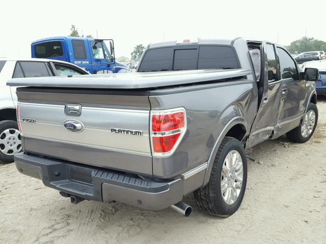 1FTFW1CT2EFA98943 - 2014 FORD F150 SUPER GRAY photo 4