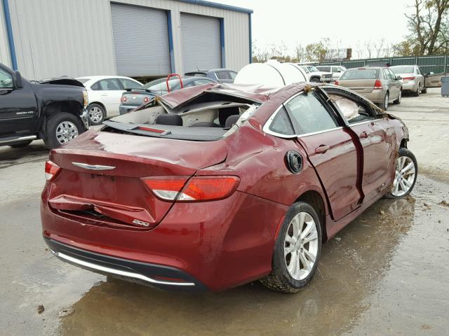 1C3CCCAB0FN744140 - 2015 CHRYSLER 200 LIMITE MAROON photo 4