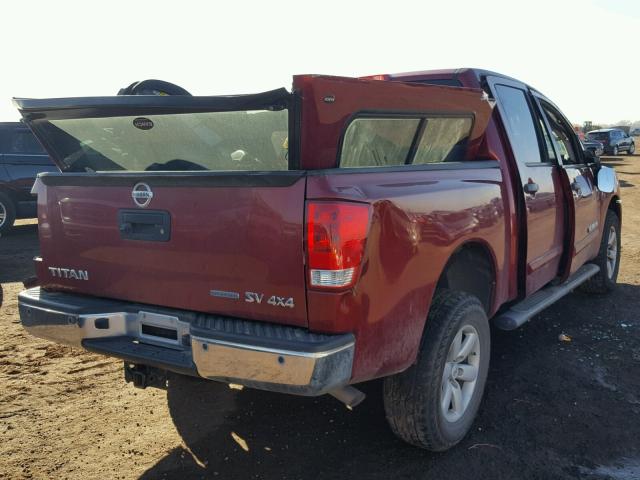 1N6BA0EC6DN306263 - 2013 NISSAN TITAN S RED photo 4