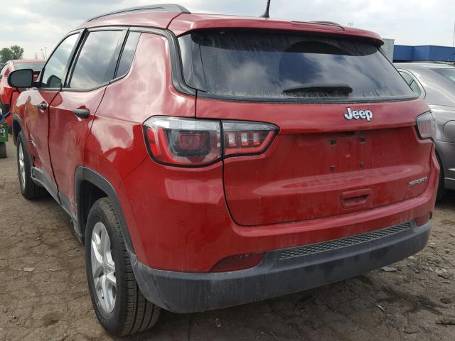 3C4NJCABXJT102527 - 2018 JEEP COMPASS SP 红色 照片 3