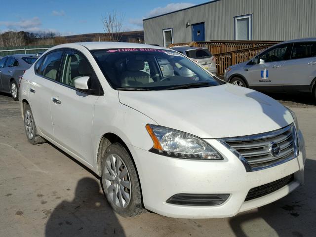 3N1AB7APXEL636439 - 2014 NISSAN SENTRA S WHITE photo 1