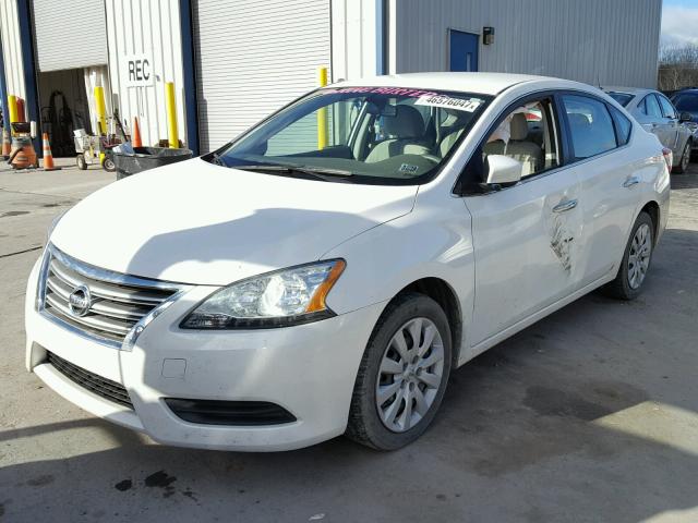 3N1AB7APXEL636439 - 2014 NISSAN SENTRA S WHITE photo 2