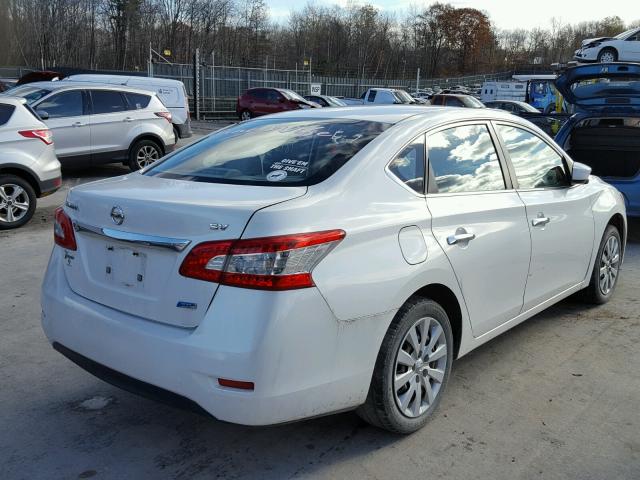 3N1AB7APXEL636439 - 2014 NISSAN SENTRA S WHITE photo 4