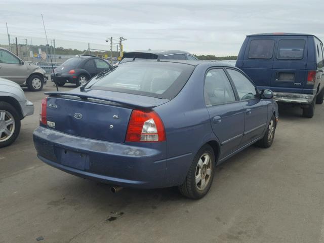 KNAFB161135096087 - 2003 KIA SPECTRA GS BLUE photo 4