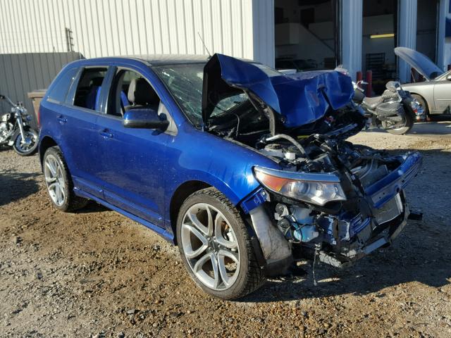 2FMDK4AK4DBC97342 - 2013 FORD EDGE SPORT BLUE photo 1